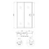 Душові двері в нішу Qtap Taurus CRM201-11.C6 110-120x200 см, скло Clear 6 мм, покриття CalcLess