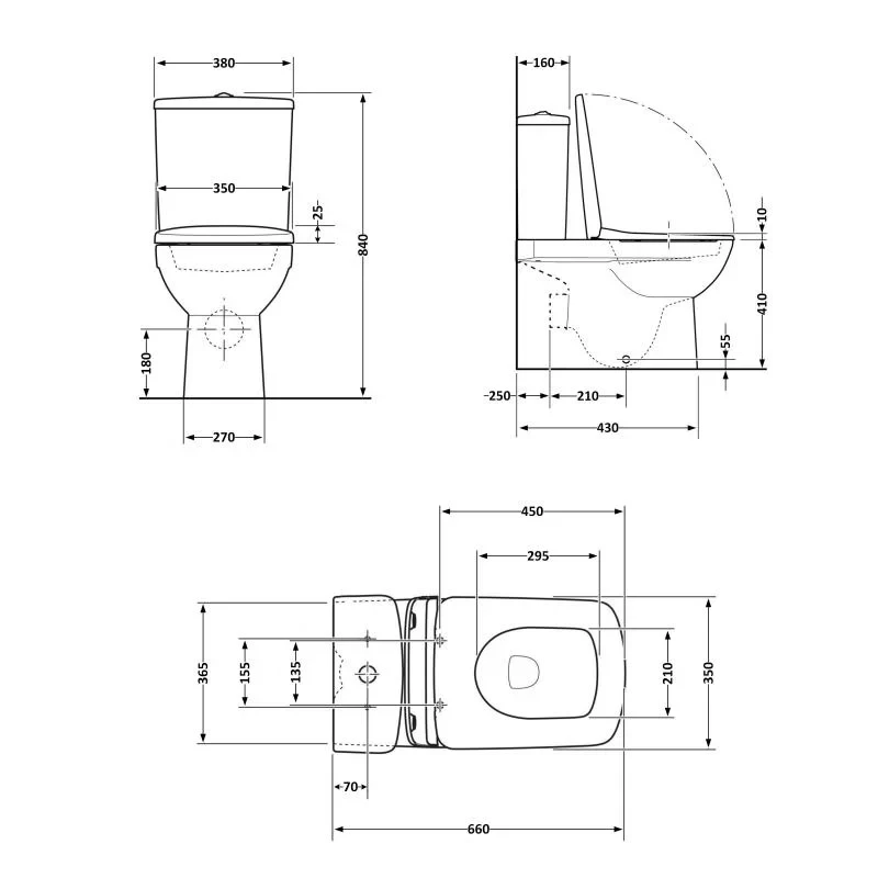 Унитаз-компакт Qtap Kalao безободковый с сиденьем Soft-close QT08221213AW