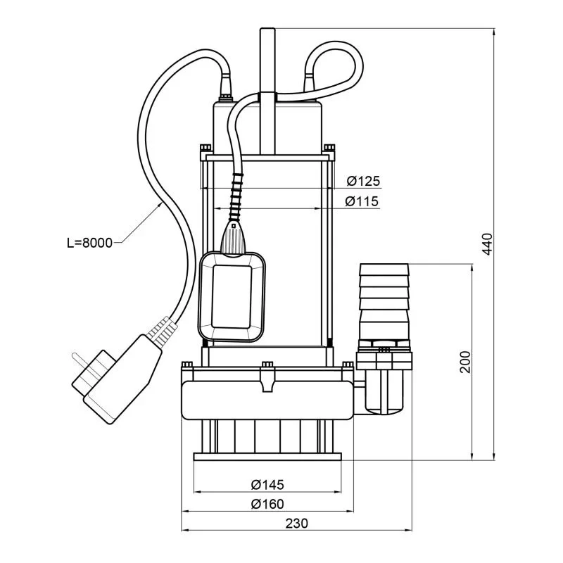 Насос фекальный Thermo Alliance WSD25-14-1,5C 1,5 кВт