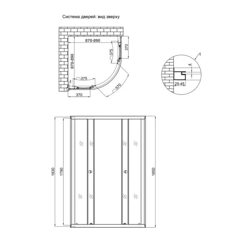 Душевая кабина Lidz Latwa SC90x90.SAT.LOW.FR, стекло Frost 4 мм без поддона