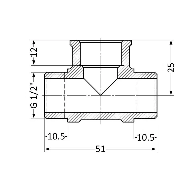 Тройник SD Plus 1/2