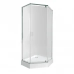 Набір Qtap душова кабіна Scorpio CRM10995-AC6 Clear 2120x900x900 мм + піддон Diamond 309912 90x90x12 см з сифоном