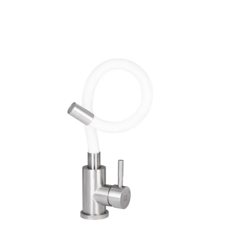 Змішувач для кухні Lidz Aria 015F3 з гнучким виливом (k35) LDARI015F3WHI43362 White / Nickel