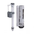 Qtap HY1(Presto)  комплект арматури для бачка унітазу з подвійною круглою кнопкою змиву 4,8 см та клапаном нижньої подачі води, 3/6L CHR