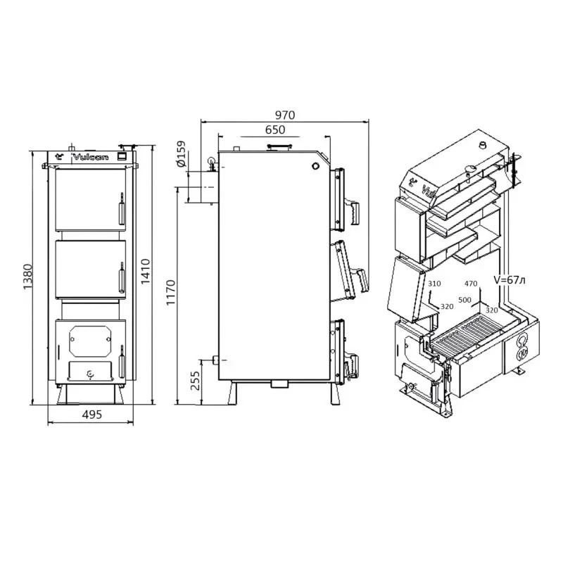 Котел твердопаливний сталевий Thermo Alliance Vulcan V 4.0 SF 18