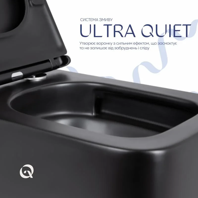 Унітаз підвісний Qtap Gemini безободковий з сидінням Soft-close QT2533076EUQMB