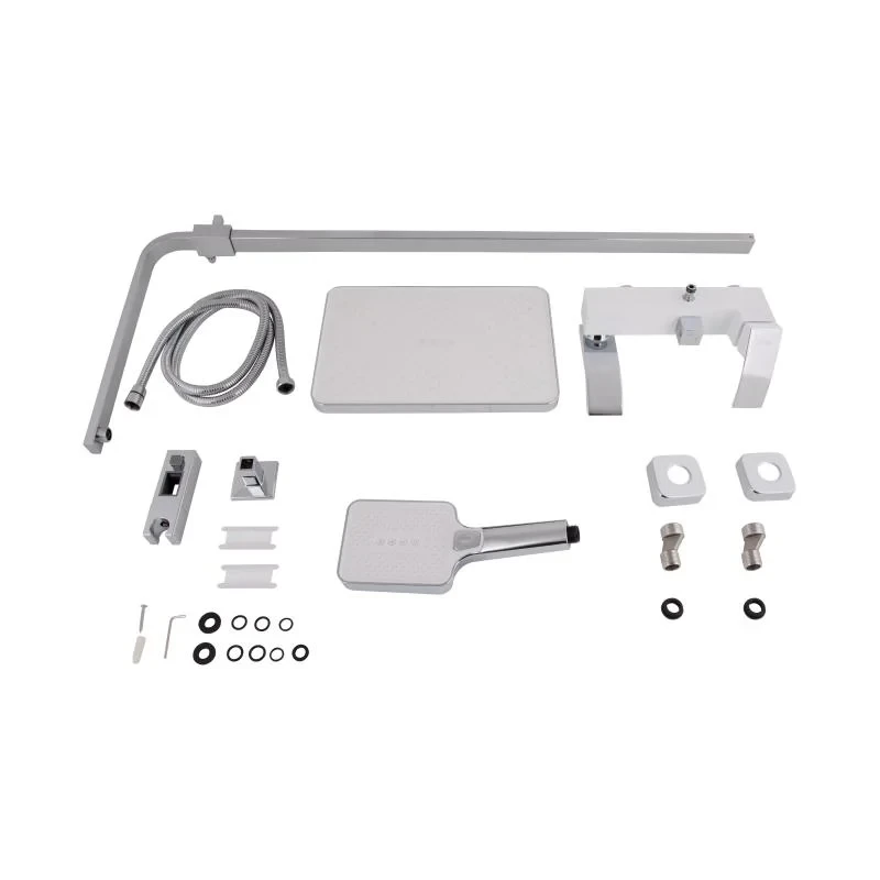 Душова система універсальна Qtap Swan Cascada на три споживача (з виливом) QTSWA111CRW45570 Chrome/White