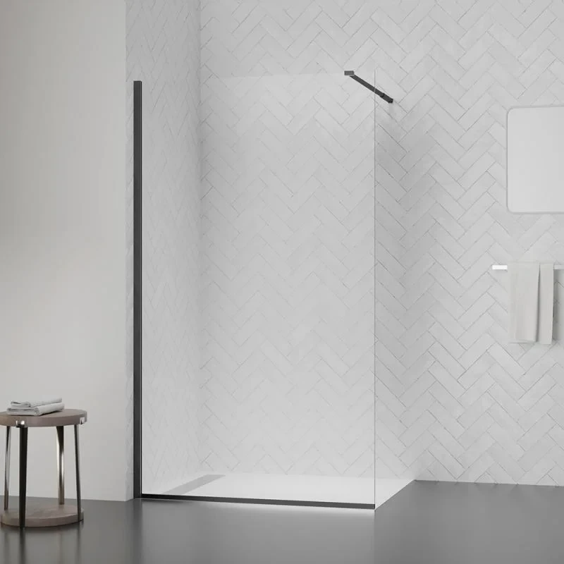 Душова перегородка Qtap Walk-In Standard BLM2011.C8 100х200 см, скло Clear 8 мм, покриття CalcLess