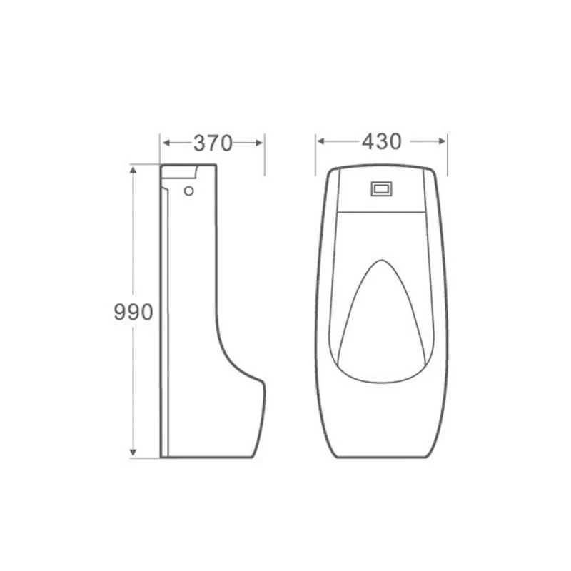 Пісуар підлоговий Qtap Scorpio з ІЧ-датчиком автоматичного змиву 430х370х990 White QT1488101HW