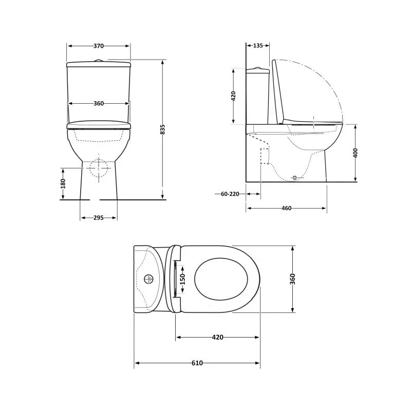Унітаз-компакт Qtap Robin Ultra Quiet безободковий з сидінням Soft-close QT13226089AW
