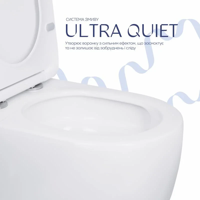 Унітаз-компакт Qtap Robin Ultra Quiet безободковий з сидінням Soft-close QT13226089AW