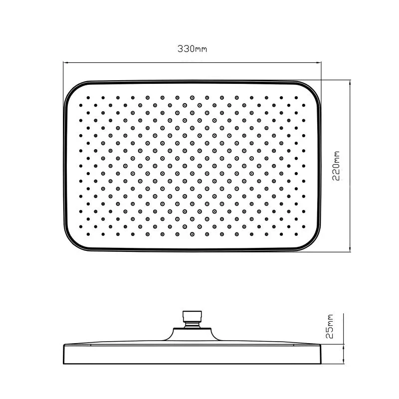 Лійка для верхнього душу Qtap Hlavova 330х220 мм прямокутна QTHLA107BLM45945 Black Matt