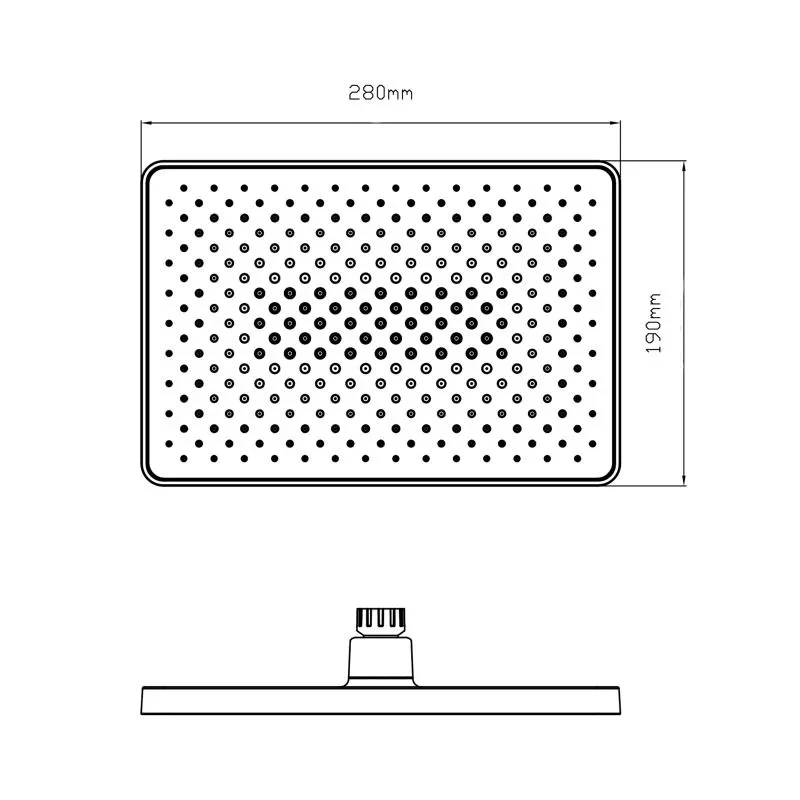 Лійка для верхнього душу Qtap Hlavova 280x190 мм прямокутна QTHLA107BLM45947 Black Matt
