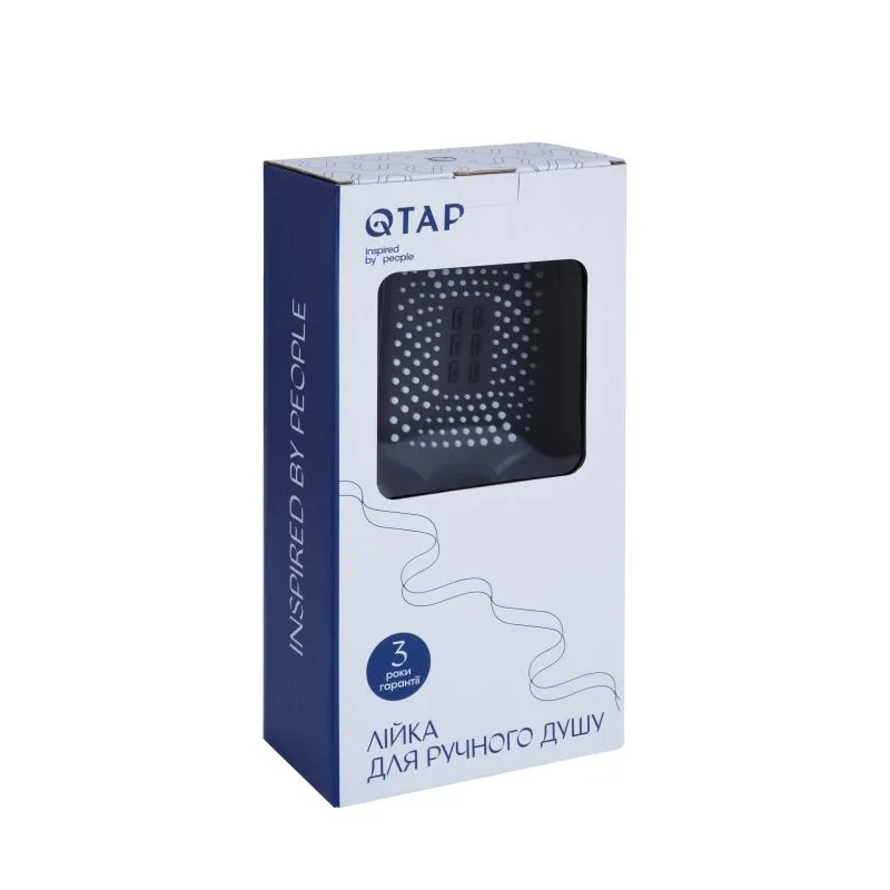 Лійка для ручного душу Qtap Rucni 140x110 мм прямокутна QTRUC125BLM45955 Black Matt