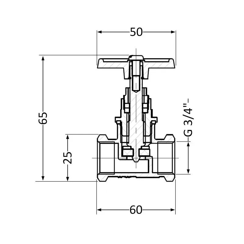 Вентиль латунный SD 20х3/4