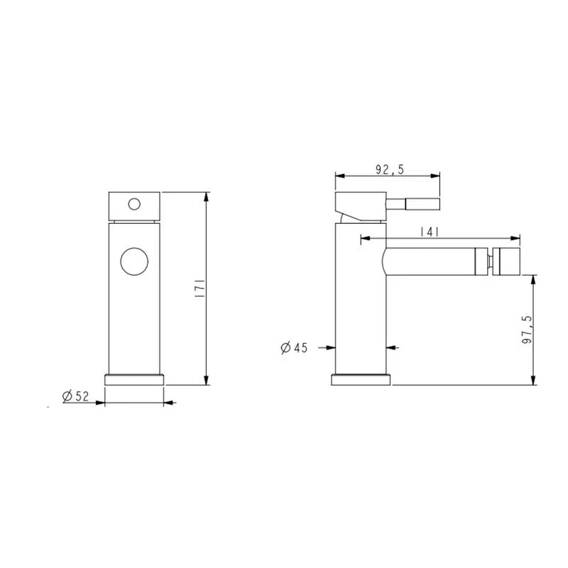 Смеситель для биде Lidz Aria 001AF (k35) LDARI001AFNKS46096 Nickel