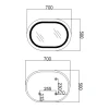 Дзеркало Qtap Gemini 500х700 з LED-підсвічуванням Touch, з антизапотіванням, з димером, рег. темп. кольору (3000-6500K) Reverse QT2578R5070