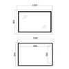Дзеркало Qtap Cardinal 1200х800 з LED-підсвічуванням Touch, з антизапотіванням, з димером, рег. темп. кольору (3000-6500K) QT0478C12080
