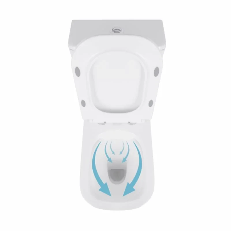 Унітаз-компакт Qtap Presto Quadro безободковий з сидінням Soft-close QT24221215AW