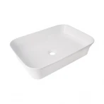 Раковина накладна Qtap Virgo N прямокутна без донного клапана WHITE QT18116308W