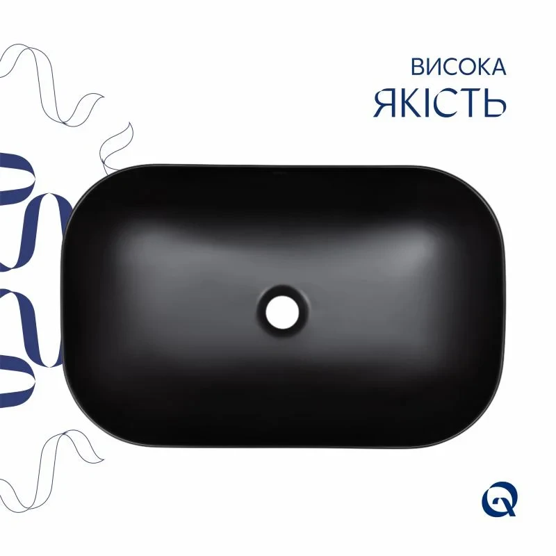 Раковина-чаша Qtap Robin 600x390x150 Matt black QT132143PMBMBN