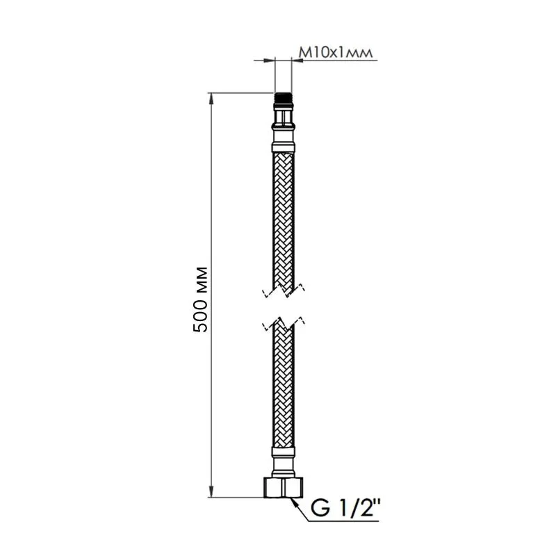 Шланг для подключения смесителя Thermo Alliance Standart (пара) 50 см NYLON M10x1/2