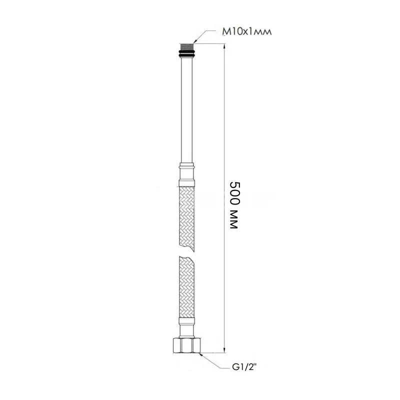Шланг для подключения смесителя Thermo Alliance Standart (пара) 50 см NYLON M10x1/2