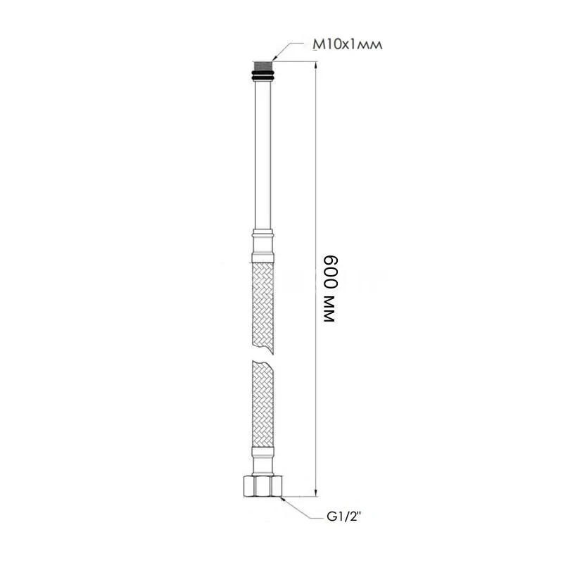 Шланг для подключения смесителя Thermo Alliance Standart (пара) 60 см NYLON M10x1/2