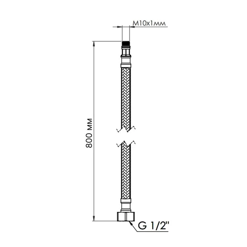 Шланг для подключения смесителя Thermo Alliance Standart (пара) 80 см NYLON M10x1/2