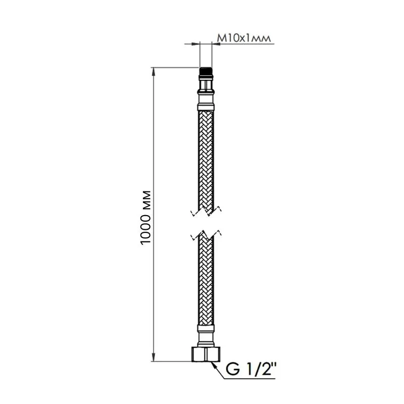 Шланг для подключения смесителя Thermo Alliance Standart (пара) 100 см NYLON M10x1/2