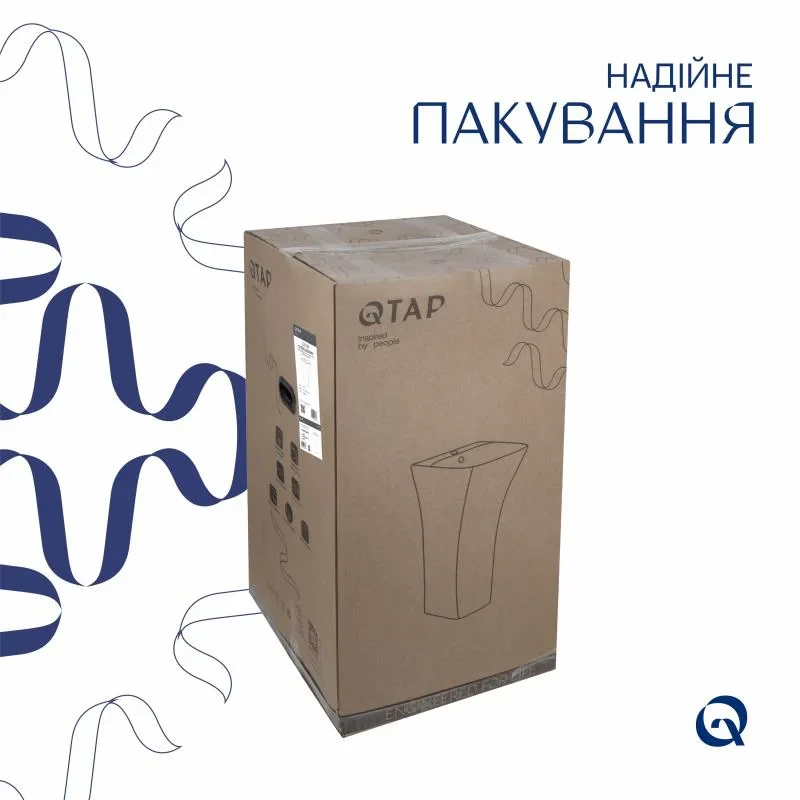 Раковина для підлоги моноблок Qtap Crow 445x420x840 White QT0511G315WN