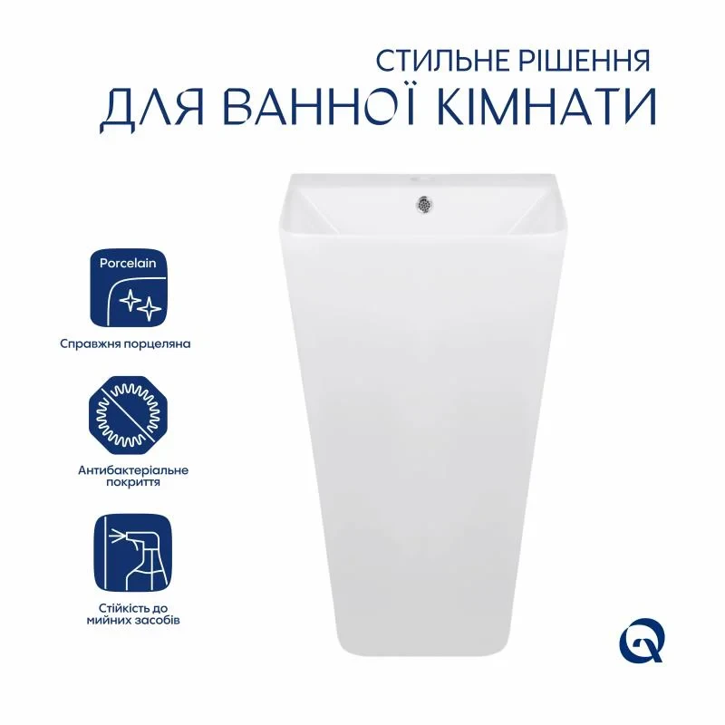 Раковина для підлоги моноблок Qtap Tern 440х380х830mm White QT1711G302WN