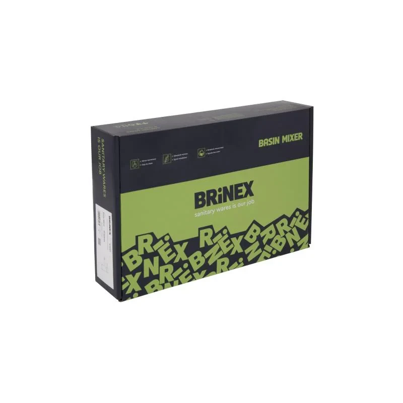 Змішувач для раковини Brinex Pure 001F низький  Graphite BRIPUR001FGRP