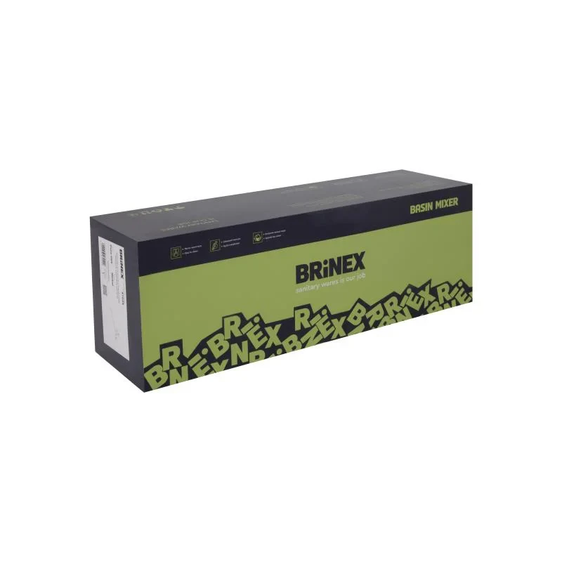 Змішувач для ванни Brinex Pure 005 з довгим поворотним виливом (з душовим гарнітуром) Nickel BRIPUR005NKL