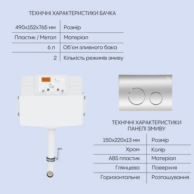 Готове рішення Qtap для ванної кімнати: підлоговий безбачковий унітаз Robin Ultra Quiet + бачок прихованого монтажу