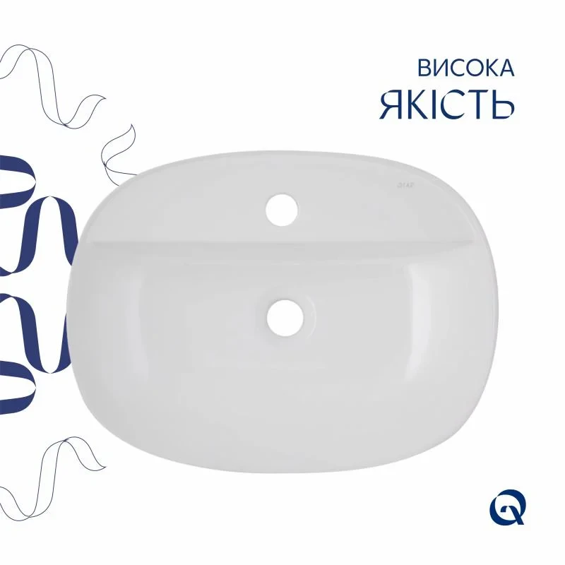 Комплект Qtap Scorpio: Раковина накладна овальна 500x380x120 мм White + Донний клапан PU02