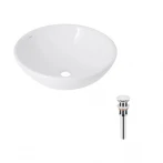 Комплект Qtap Owl: Раковина накладна кругла 400х400х155 мм White + Донний клапан PU02