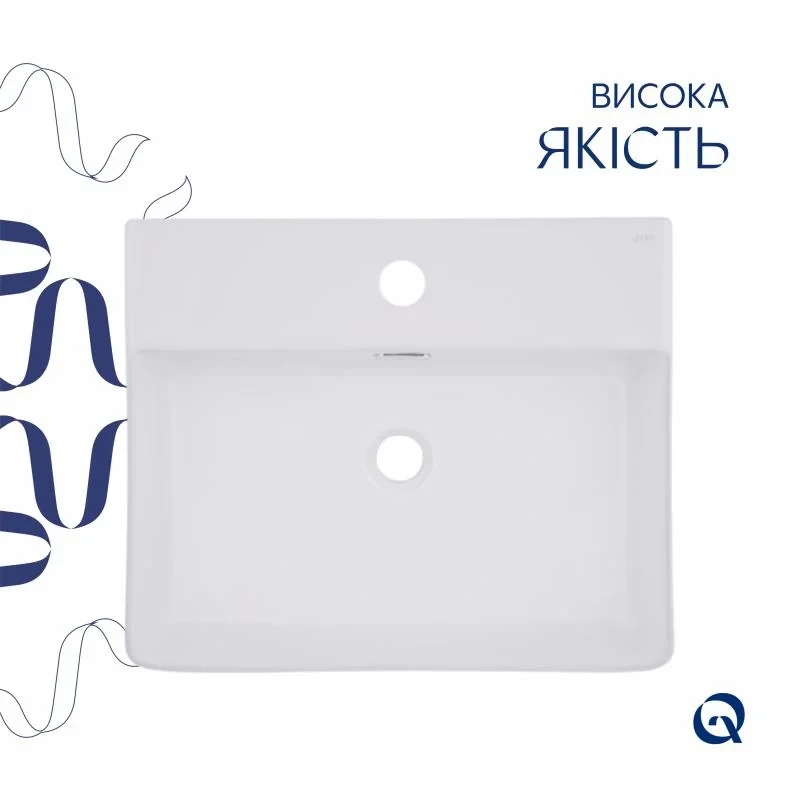 Комплект Qtap Nando LT: Раковина підвісна прамокутна 500х420х130 мм White + Донний клапан PU02O