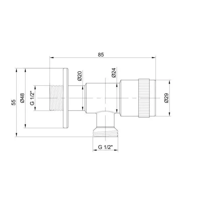 Кран кутовий Thermo Alliance Standart 1/2