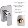 Комплект для душу Qtap Namesti Chrome: Змішувач QTNAM6025102NC + Шланг QTHADPVC120C + Лійка QTCRMB120 + Підключення QTCRMBH130