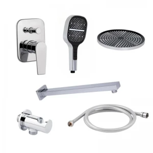 Комплект Qtap Stenava:Смеситель QTST6245102DC+Душ. набор(QTHLA107CRM45948+QTRUC125CRM45956+QTTRU120CRM45928+QTCRMA030+QTCRMB030+QTHADPVC160C)