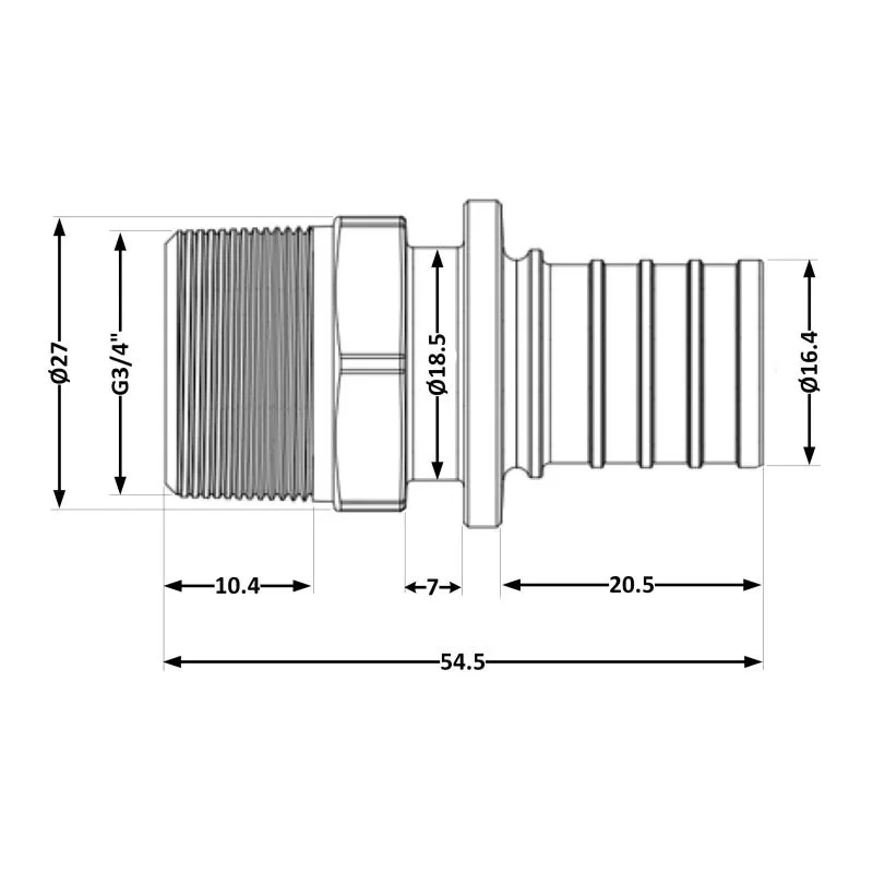 Переходних под натяжную гильзу Icma №1034 d20х2,8-3/4