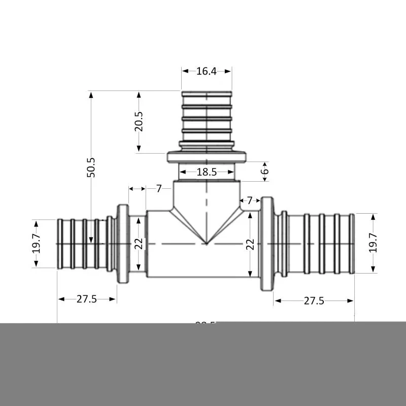 Тройник натяжной Icma №1039 d25х20х25 851039GXGWGX05