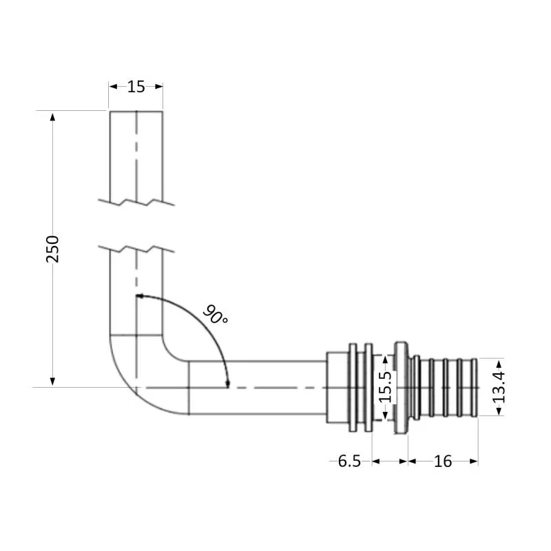 Трубка для радиатора Icma №1043 d16х2,2 для натяжного фитинга 851043BOGE07