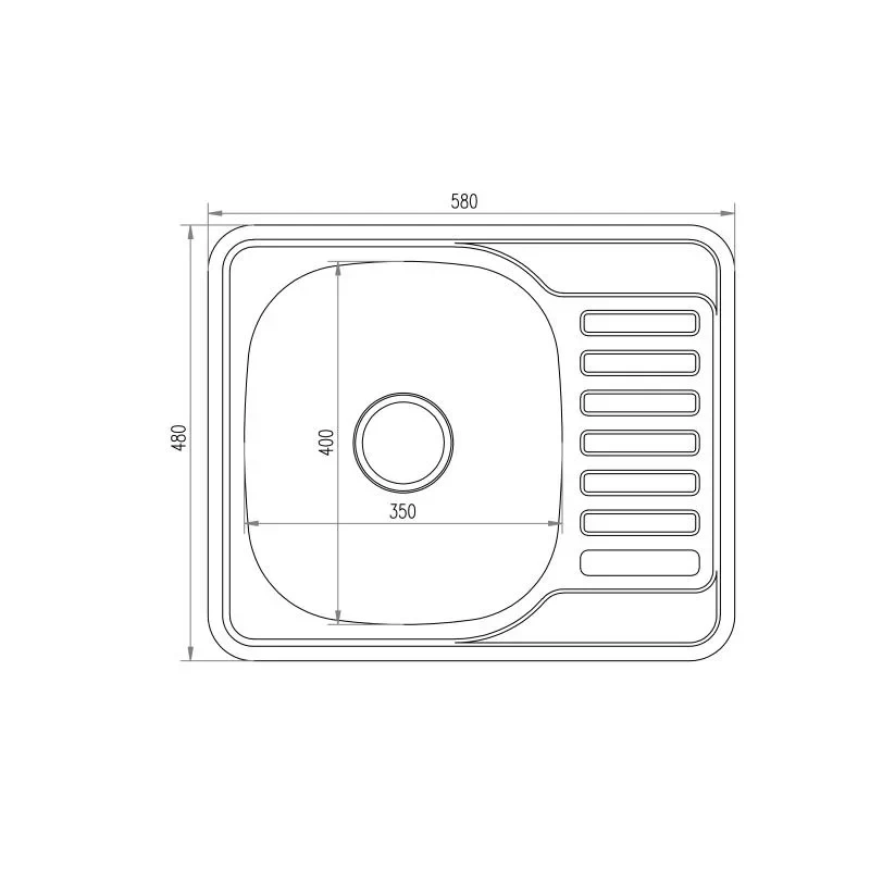 Кухонна мийка Brinex 5848 0,8 мм Satin (BRIN5848SAT08)