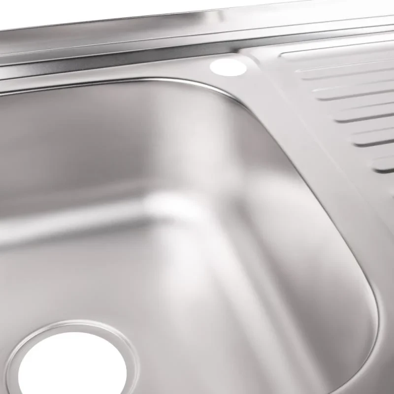 Кухонна мийка Brinex 5080-L 0,8 мм Satin (BRIN5080LSAT06)