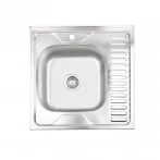 Кухонна мийка Brinex 6060-L 0,6 мм Satin (BRIN6060LSAT06)