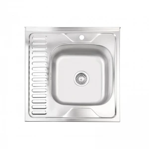 Кухонна мийка Brinex 6060-R 0,6 мм Satin (BRIN6060RSAT06)