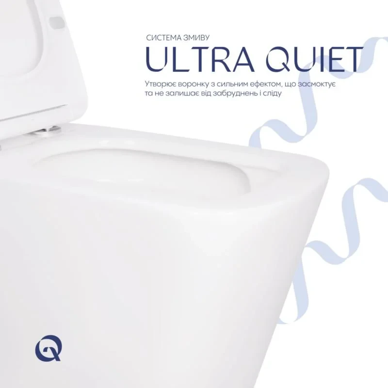 Готове рішення Qtap для ванної кімнати: Унітаз напольний Tern Ultra Quiet QT17223303AW + інсталяція QT0122490S+ клавіша QT0111M08V1384W