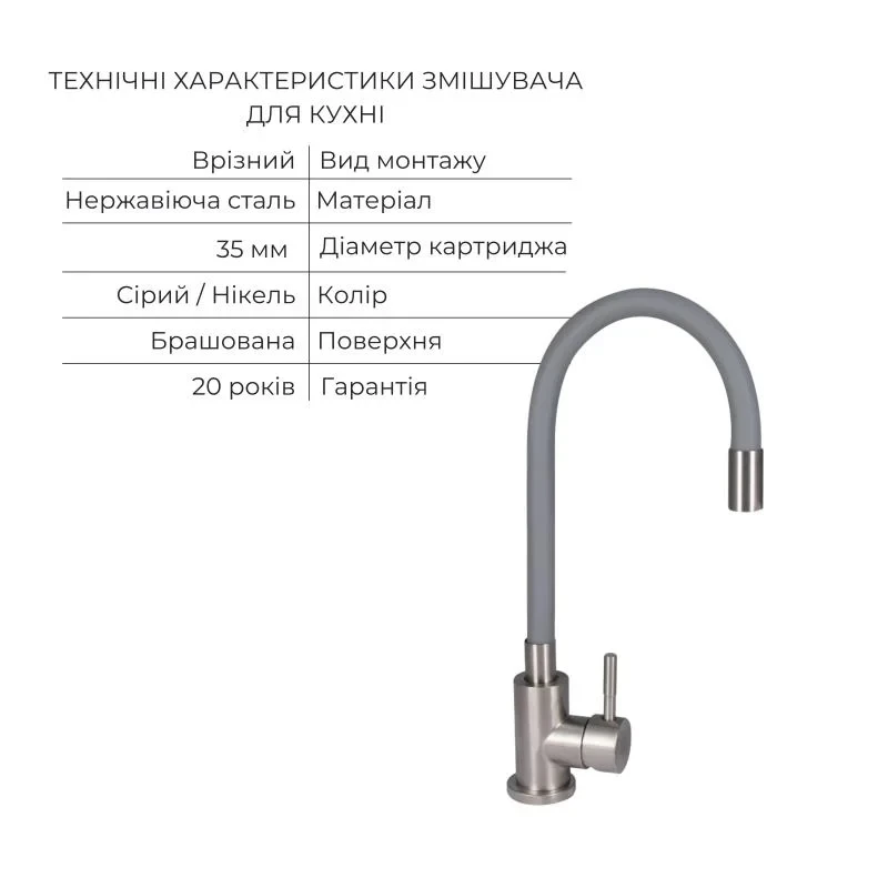 Акционный набор для кухни Lidz Aria: Смеситель 015F3 Grey (2 шт.) +  Смеситель 015F3 Black (2 шт.) + Смеситель 015F в подарок